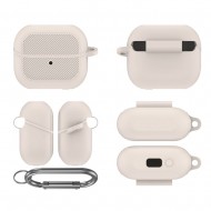 Solid color soft silicone anti slip buckle headphone case with diagonal pattern