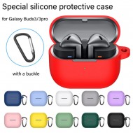 Solid color soft silicone anti slip & anti drop buckle headphone case