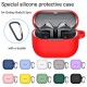 Solid color soft silicone anti slip & anti drop buckle headphone case