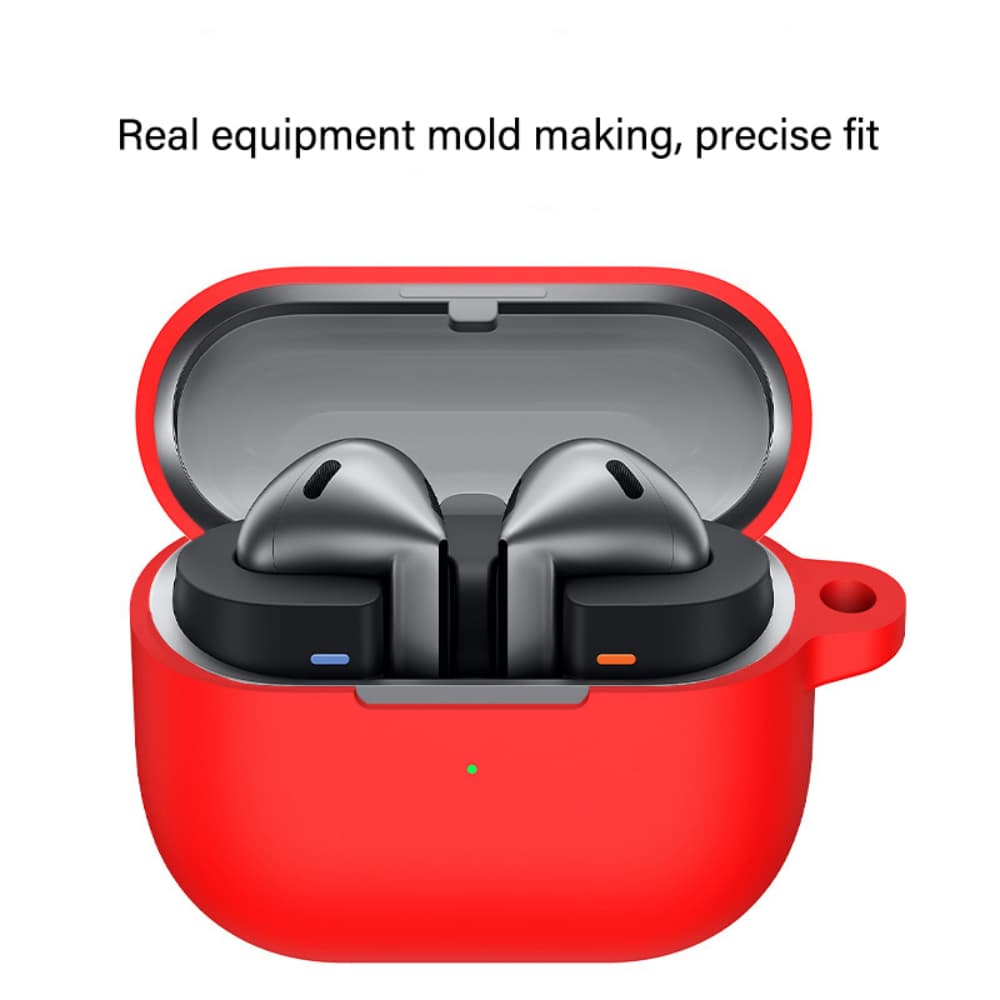 Solid color soft silicone anti slip & anti drop buckle headphone case