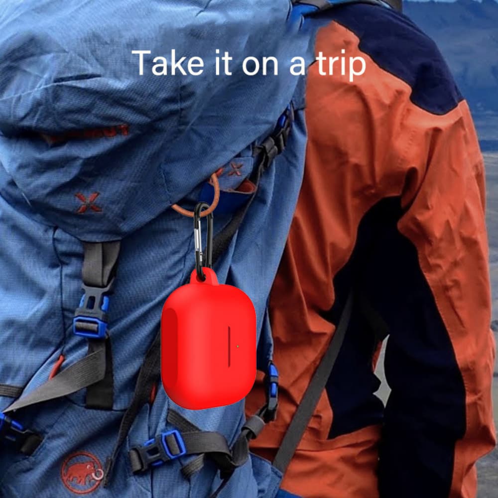 Solid color soft silicone anti slip & anti drop buckle headphone case