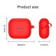 Solid color soft silicone anti slip & anti drop buckle headphone case