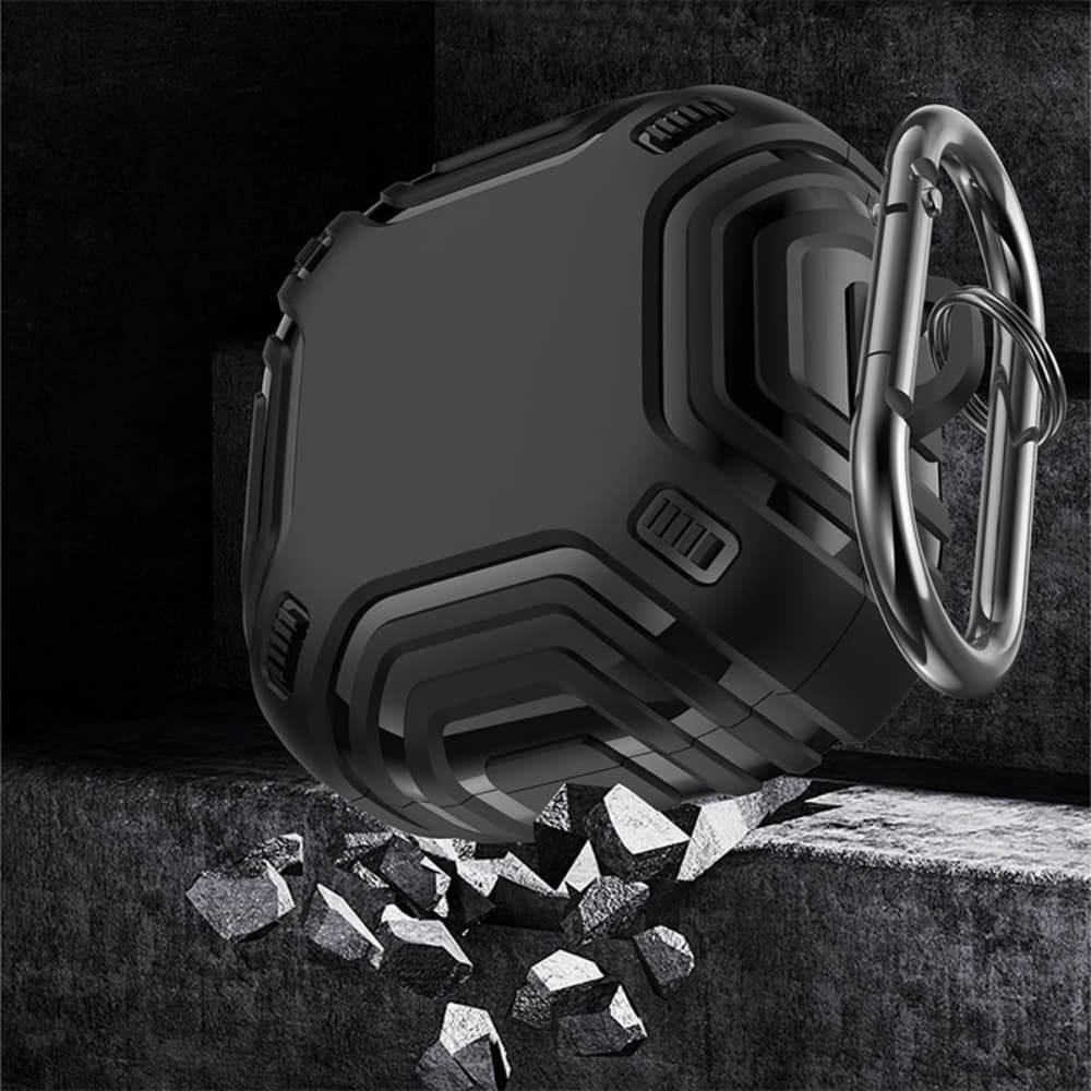 Shell shaped solid color TPU anti drop portable buckle headphone case