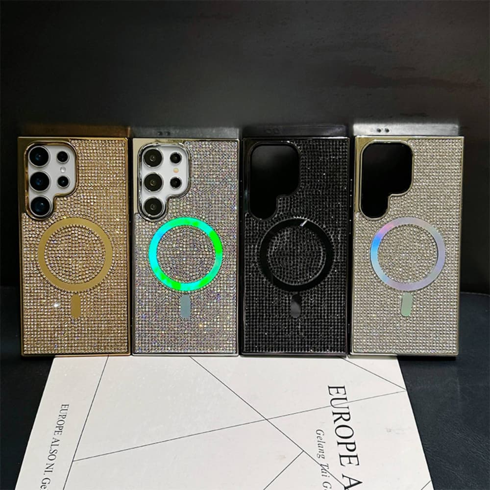 Flash Diamond Magnetic Plating Phone Case