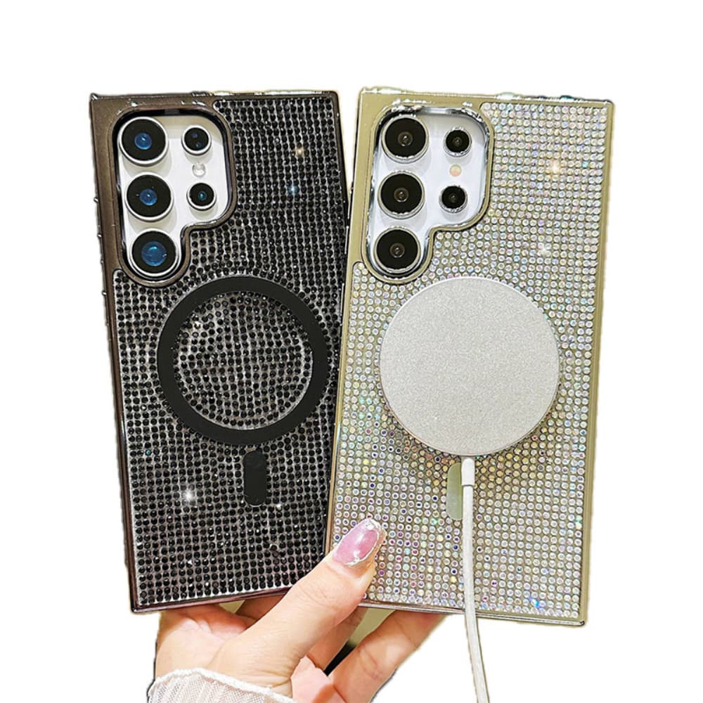 Flash Diamond Magnetic Plating Phone Case