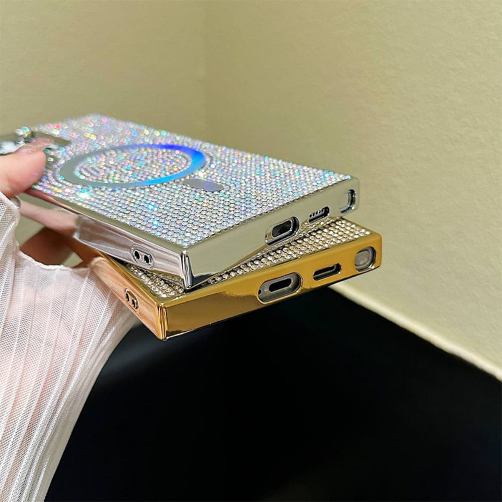 Flash Diamond Magnetic Plating Phone Case