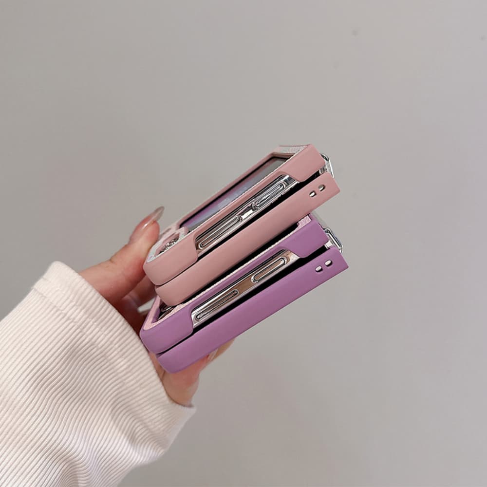 Cute colored polka dot heart-shaped pattern folding phone case