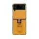 Ring buckle solid color leather flip folding phone case