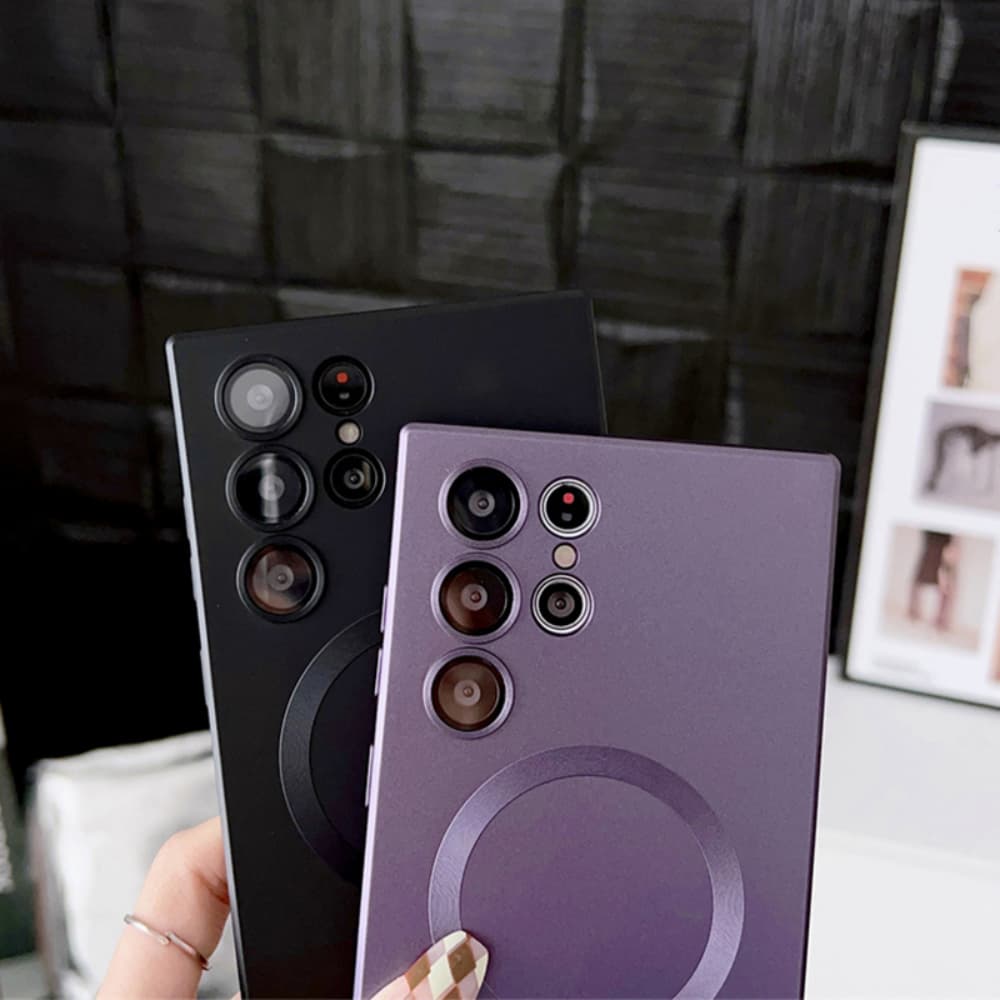 Metal paint fully wrapped magnetic suction precision hole TPU phone case