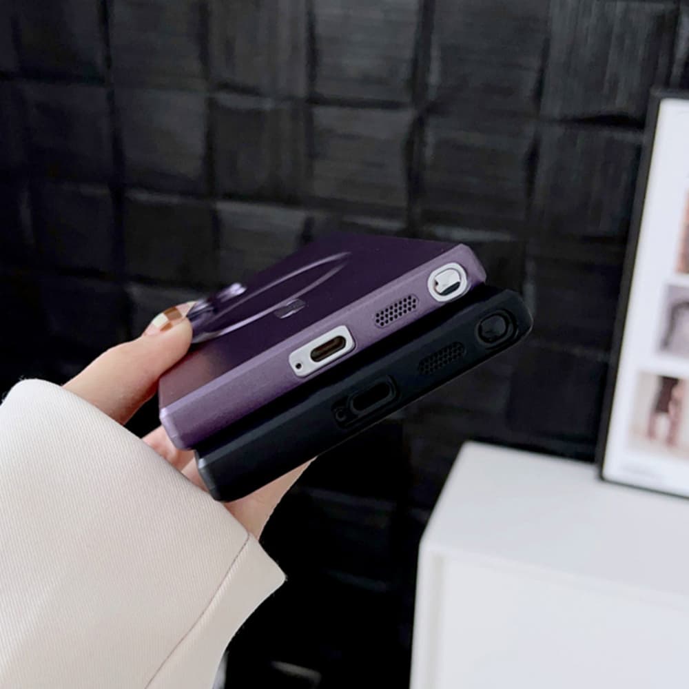 Metal paint fully wrapped magnetic suction precision hole TPU phone case