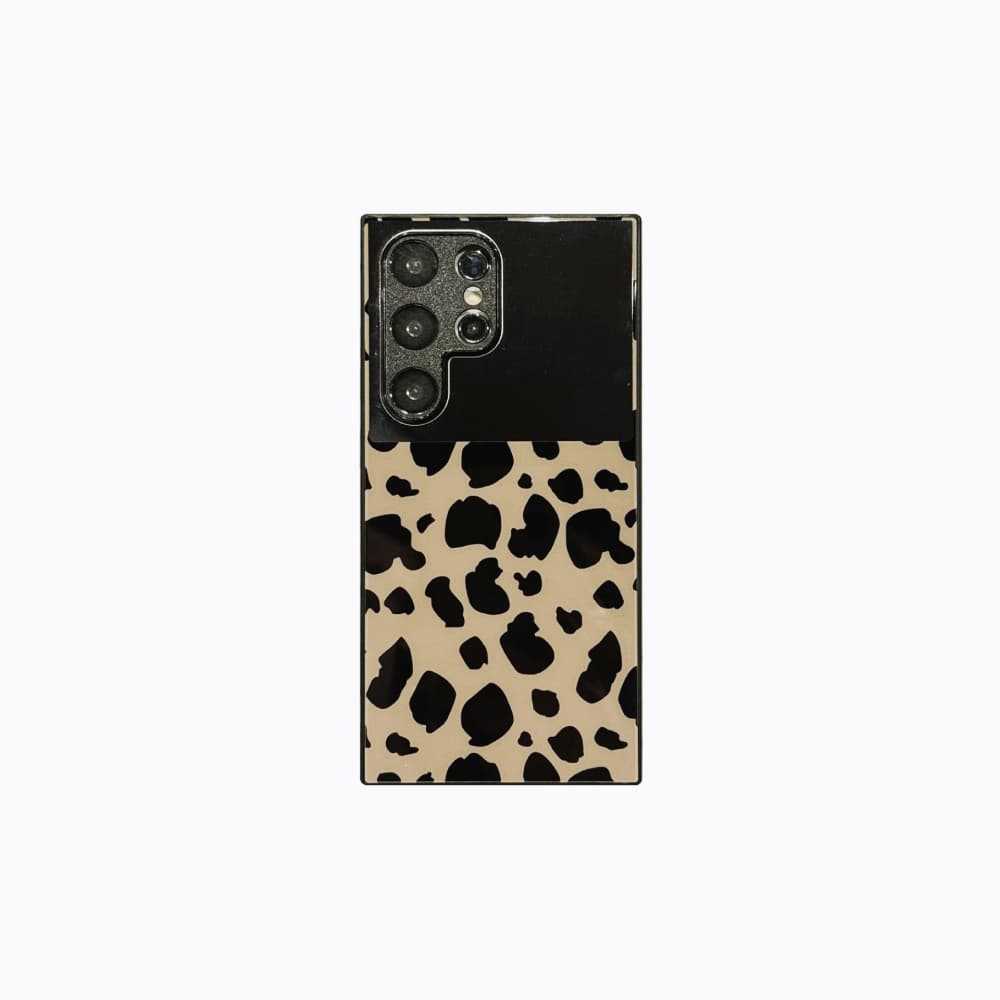 Leopard print glass soft rubber fully wrapped phone case