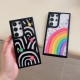 Cartoon Rainbow Flower PC Material Fully Wrapped Phone Case