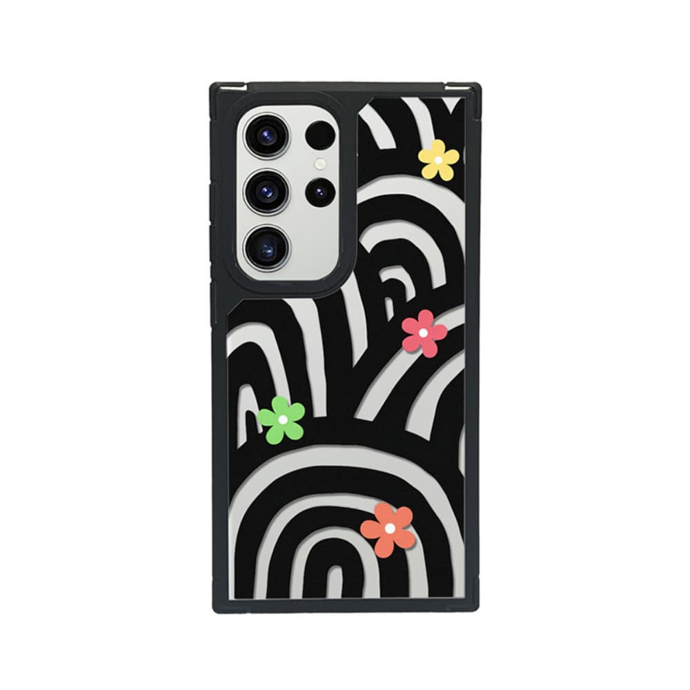 Cartoon Rainbow Flower PC Material Fully Wrapped Phone Case