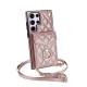 Organ style card bag hanging rope crossbody ring buckle leather phone case