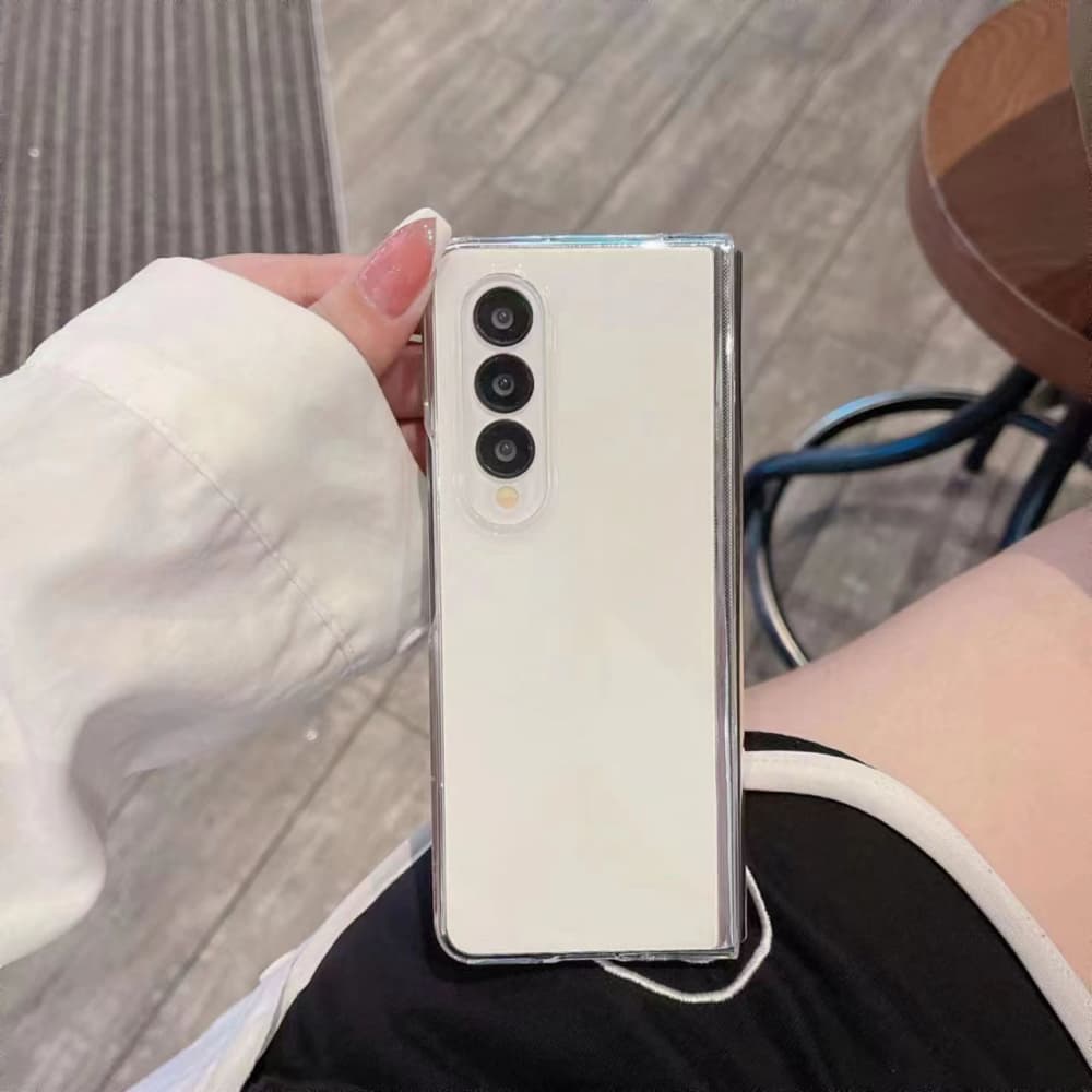 Transparent half pack PC material folding phone case