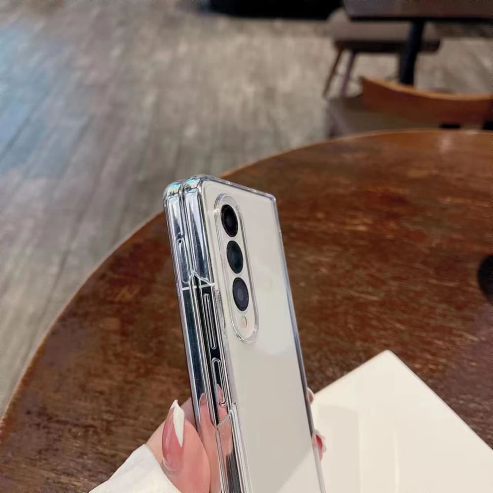 Transparent half pack PC material folding phone case