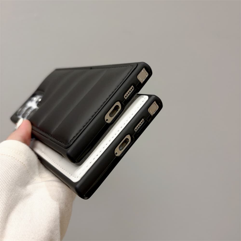 Three dimensional solid color quilted cotton filled anti slip PC phone case