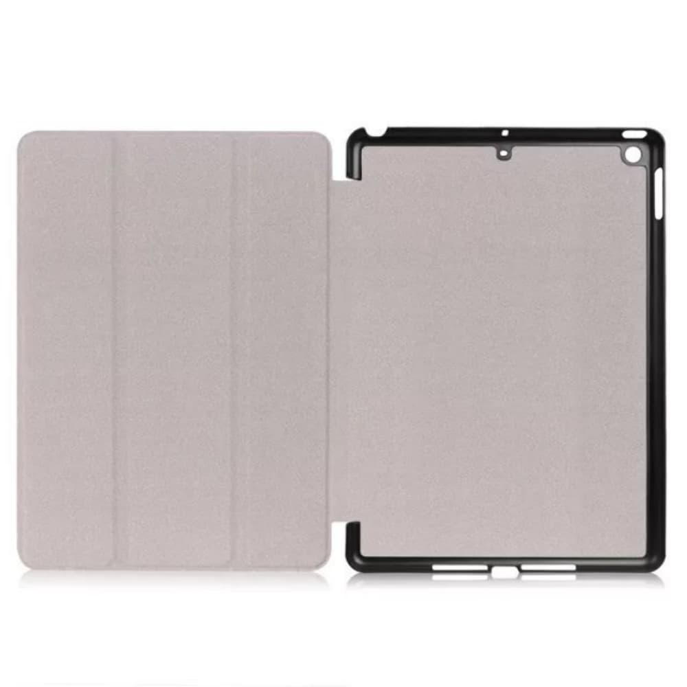 Three fold solid color artificial leather tablet anti fall protective cover