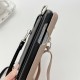 Solid color leather card slot wristband hanging rope crossbody phone case