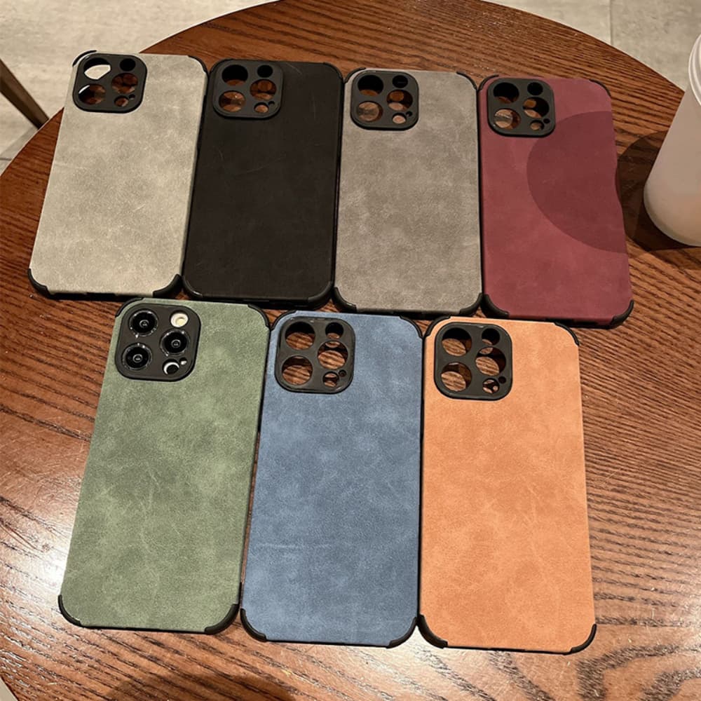 Minimally designed velvet four corner protective phone case