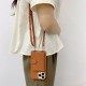 Flip style card bag solid color leather hanging rope crossbody phone case