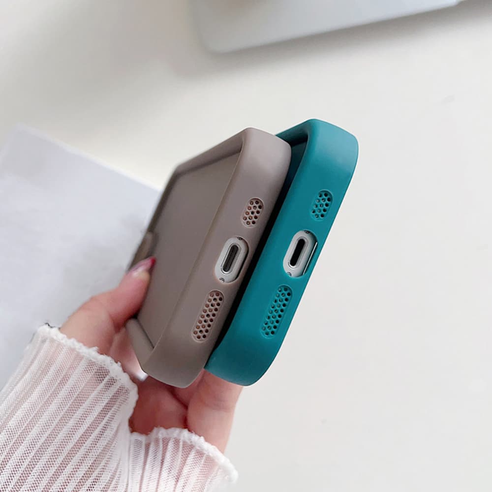 Solid color TPU material fine hole phone case