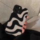 Minimally designed zebra striped full wrap phone case
