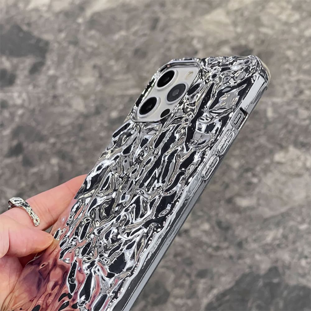 Wrinkled silicone electroplated fully wrapped phone case