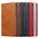 Leather plug-in card magnetic flip cover solid color phone case