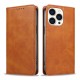 Leather plug-in card magnetic flip cover solid color phone case