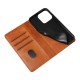 Leather plug-in card magnetic flip cover solid color phone case