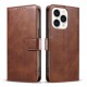 Flip style leather card insertion magnetic solid color phone case