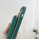 Diamond patterned leather zipper style card bag hanging rope crossbody phone case