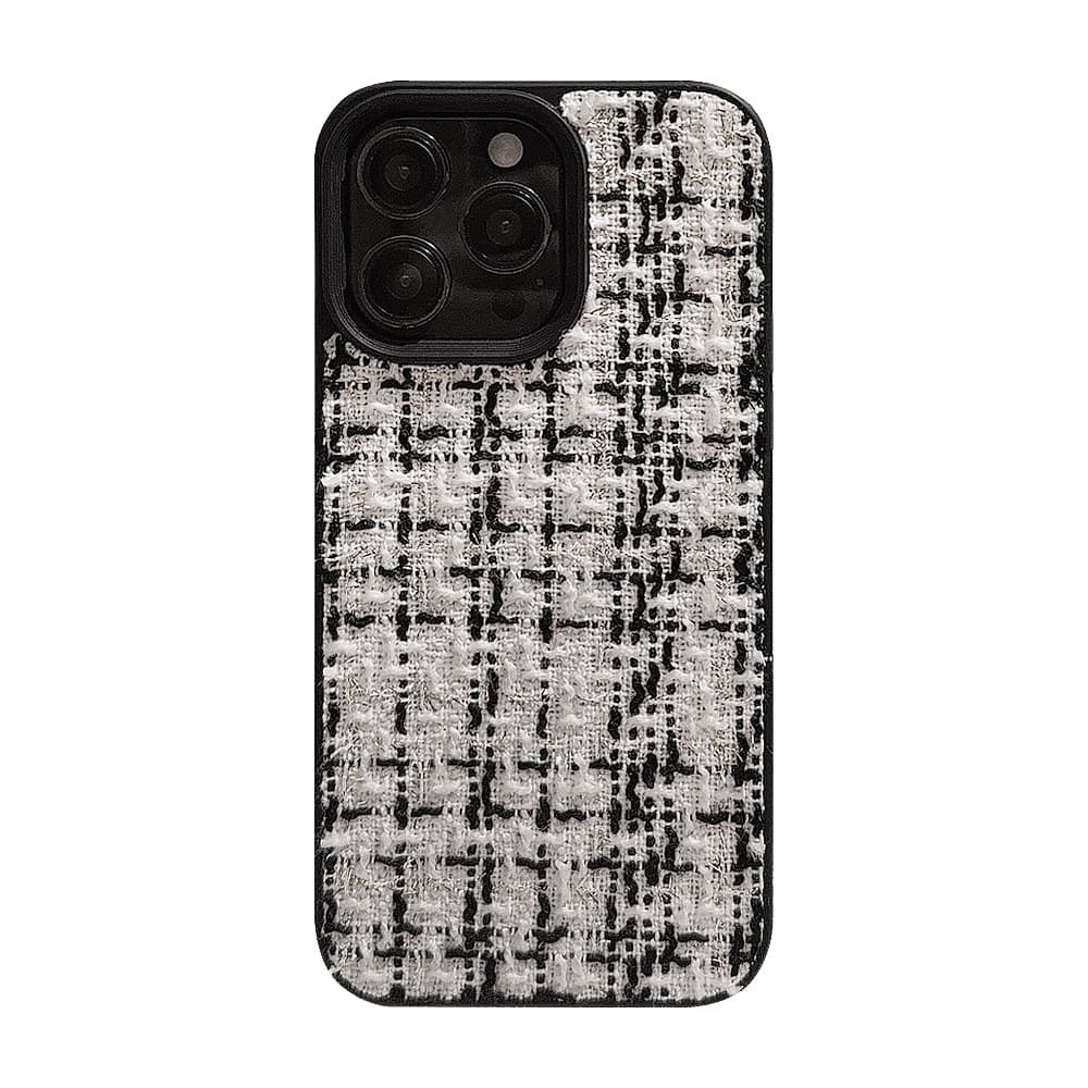 Autumn and winter style velvet plaid fully wrapped phone case
