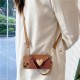 Coffee colored three-dimensional heart-shaped crossbody card bag phone case