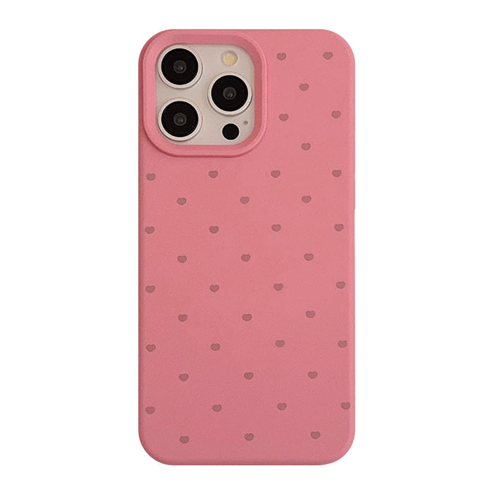 Cartoon style heart-shaped pattern simple phone case