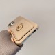 Dual slot solid color leather ring buckle phone case