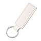 Solid color PU leather long silver buckle keychain