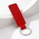 Solid color PU leather long silver buckle keychain