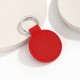 Solid color PU leather round silver buckle keychain