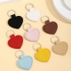 Solid color PU leather heart-shaped silver buckle keychain