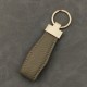 Litchi patterned artificial leather metal connector keychain