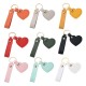 Heart shaped pendant with long solid color artificial leather keychain
