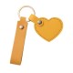 Heart shaped pendant with long solid color artificial leather keychain