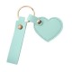 Heart shaped pendant with long solid color artificial leather keychain