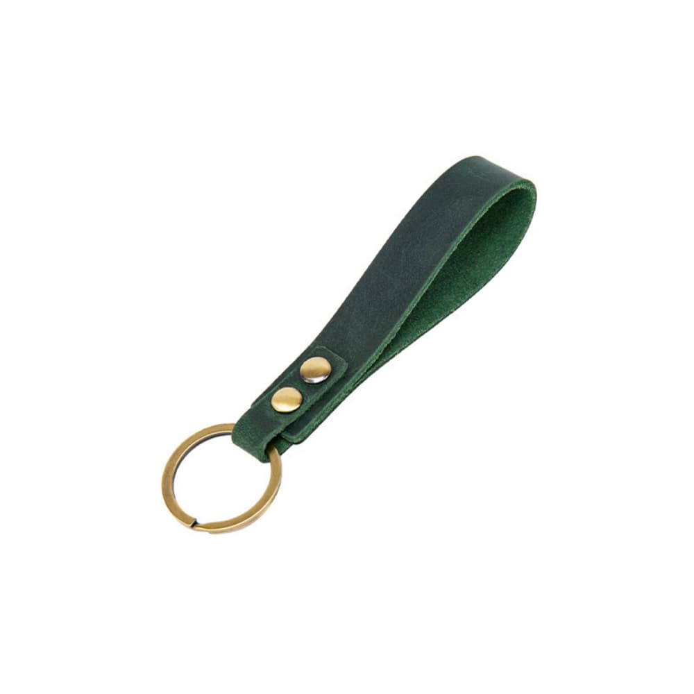 Double rivet leather connector solid color leather keychain