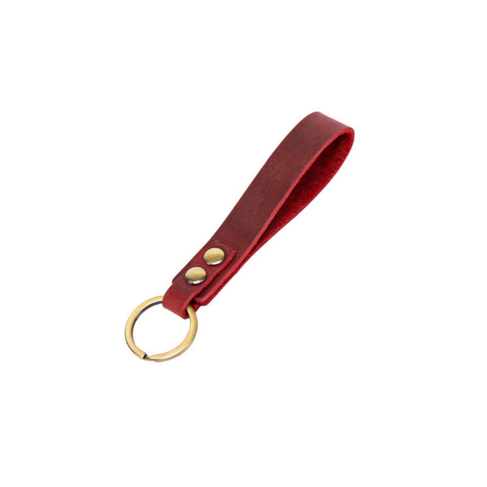 Double rivet leather connector solid color leather keychain