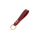 Double rivet leather connector solid color leather keychain