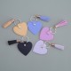 Tassel Decorative Leather Connector Solid Color Love Shaped Leather Keychain