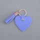Tassel Decorative Leather Connector Solid Color Love Shaped Leather Keychain